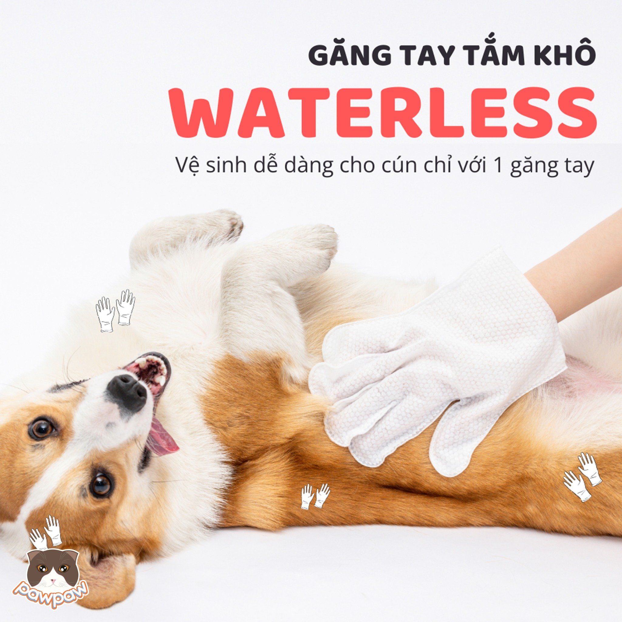  Găng tay giấy tắm khô Fofos cho chó mèo 