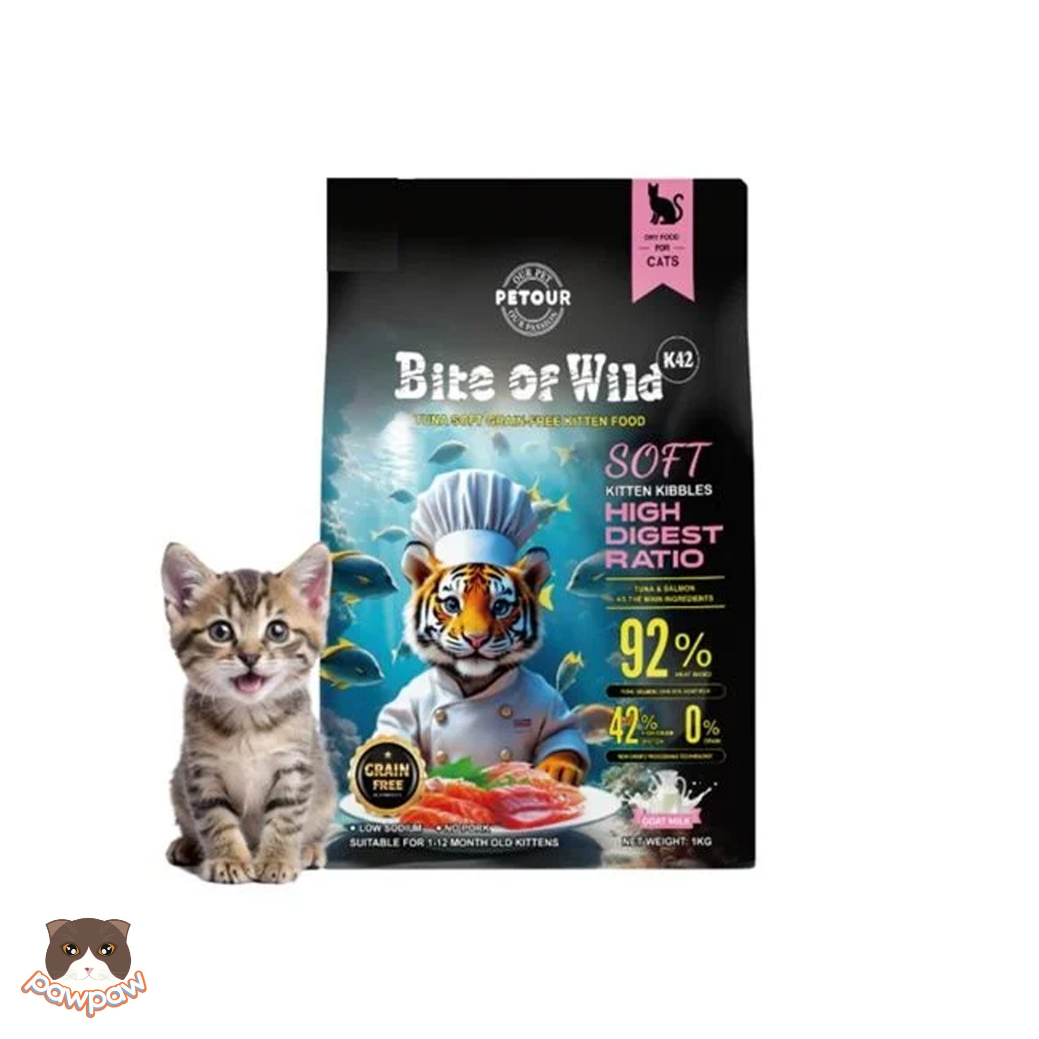  Hạt không ngũ cốc Bite of Wild K42 1kg dành cho mèo con 