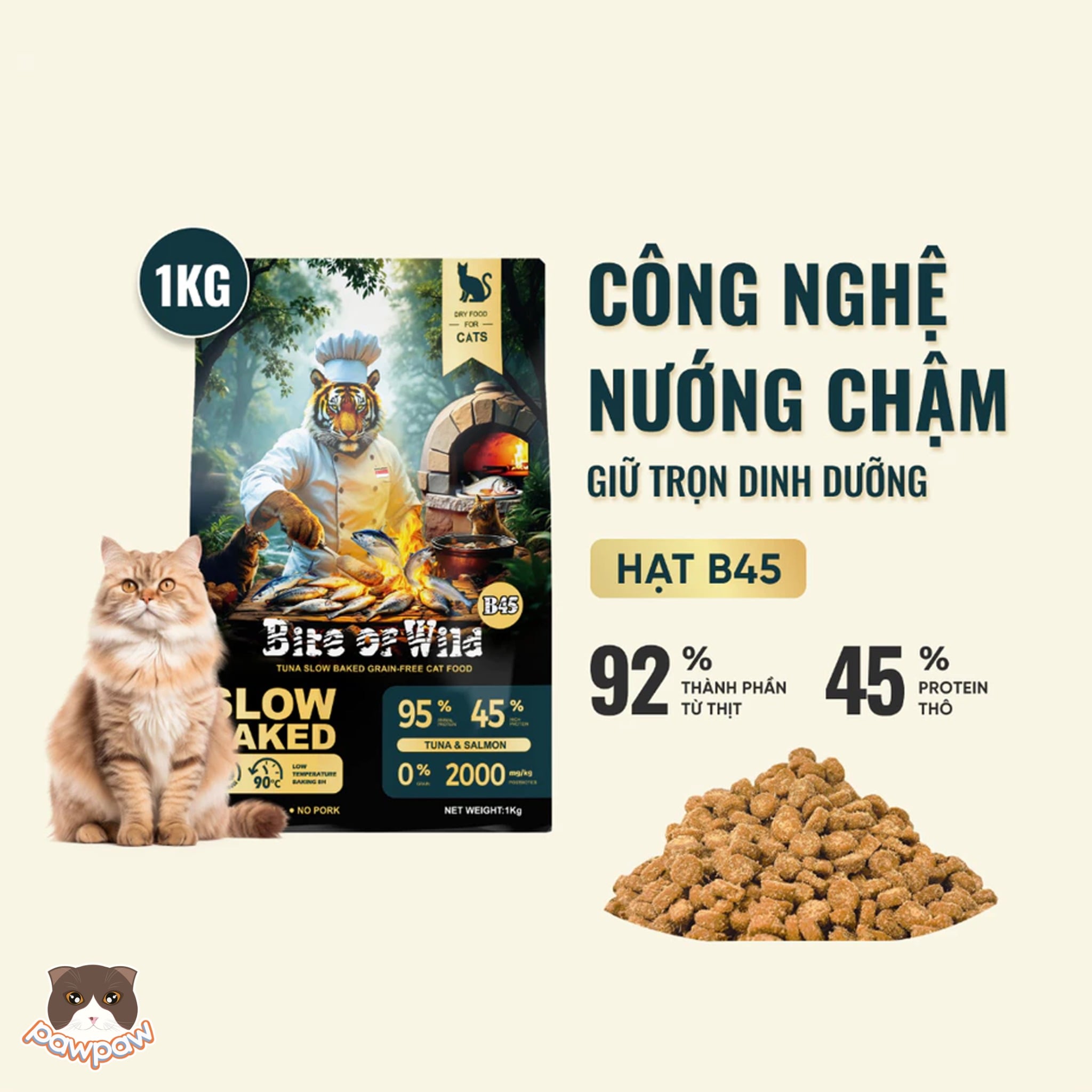  Hạt không ngũ cốc Bite of Wild B45 1kg dành cho mèo mọi độ tuổi 