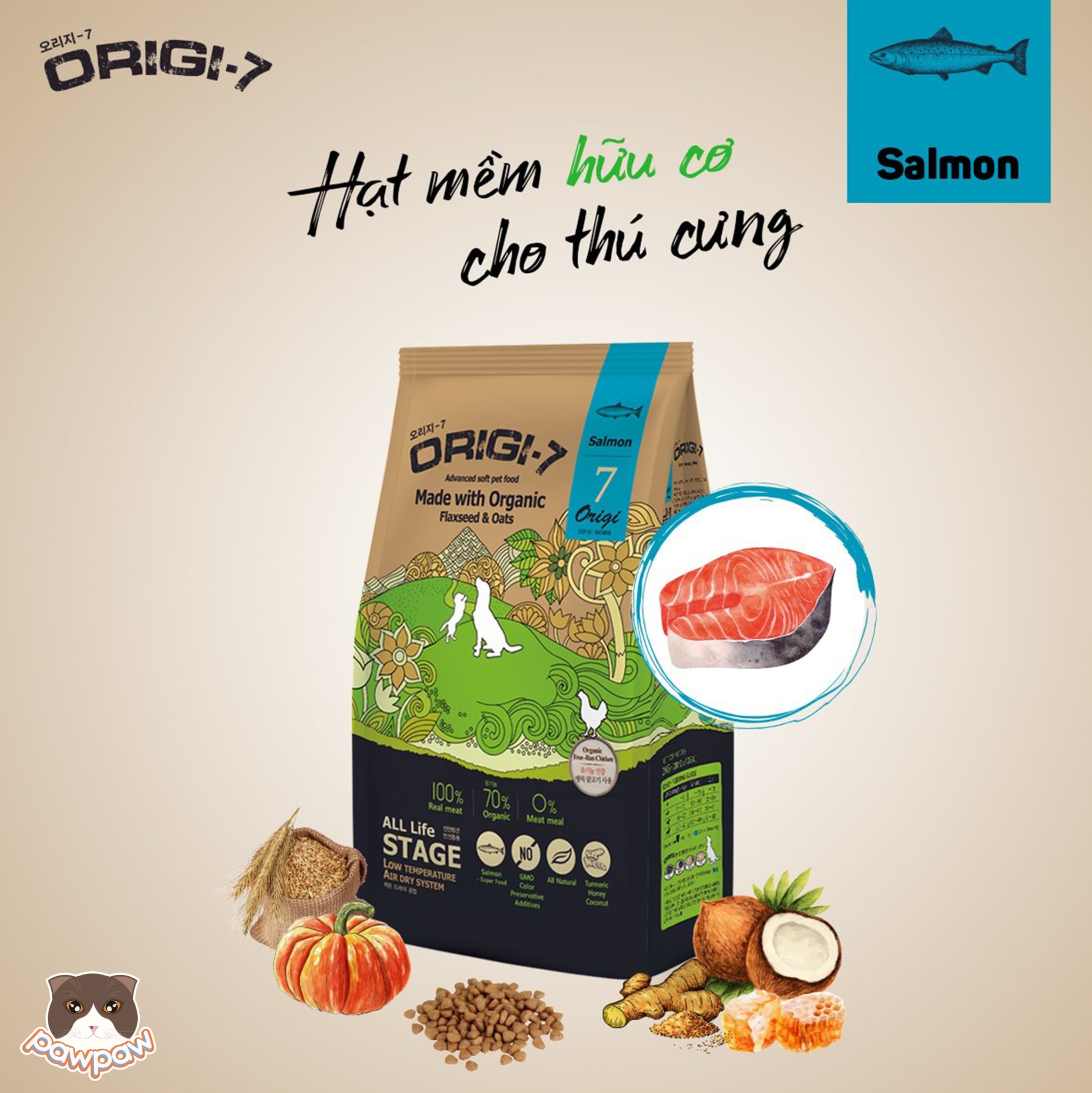  Hạt mềm hữu cơ Origi-7 cho chó mọi độ tuổi 