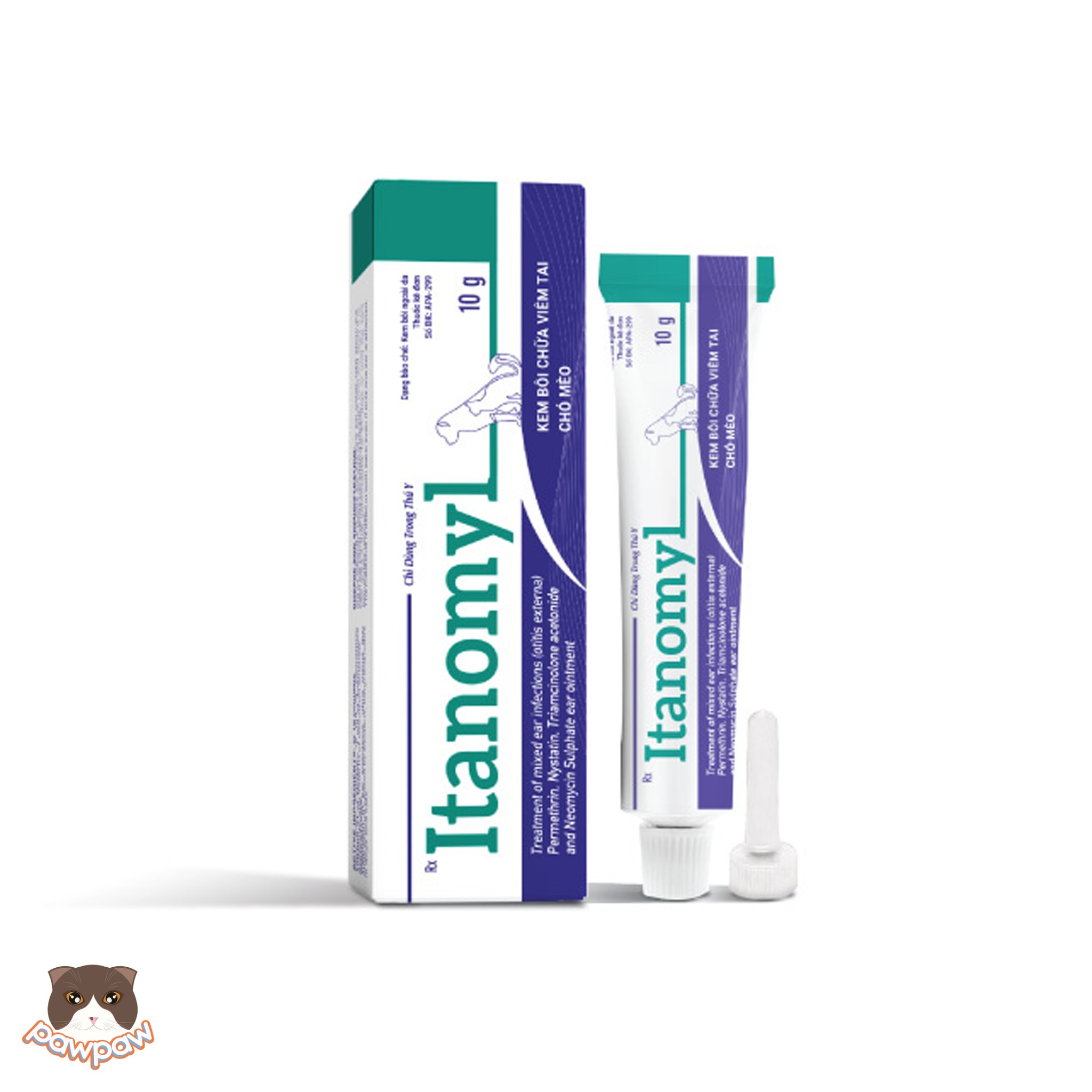  Tuýp nhỏ trị viêm tai, rận tai Itanomyl cho chó mèo 