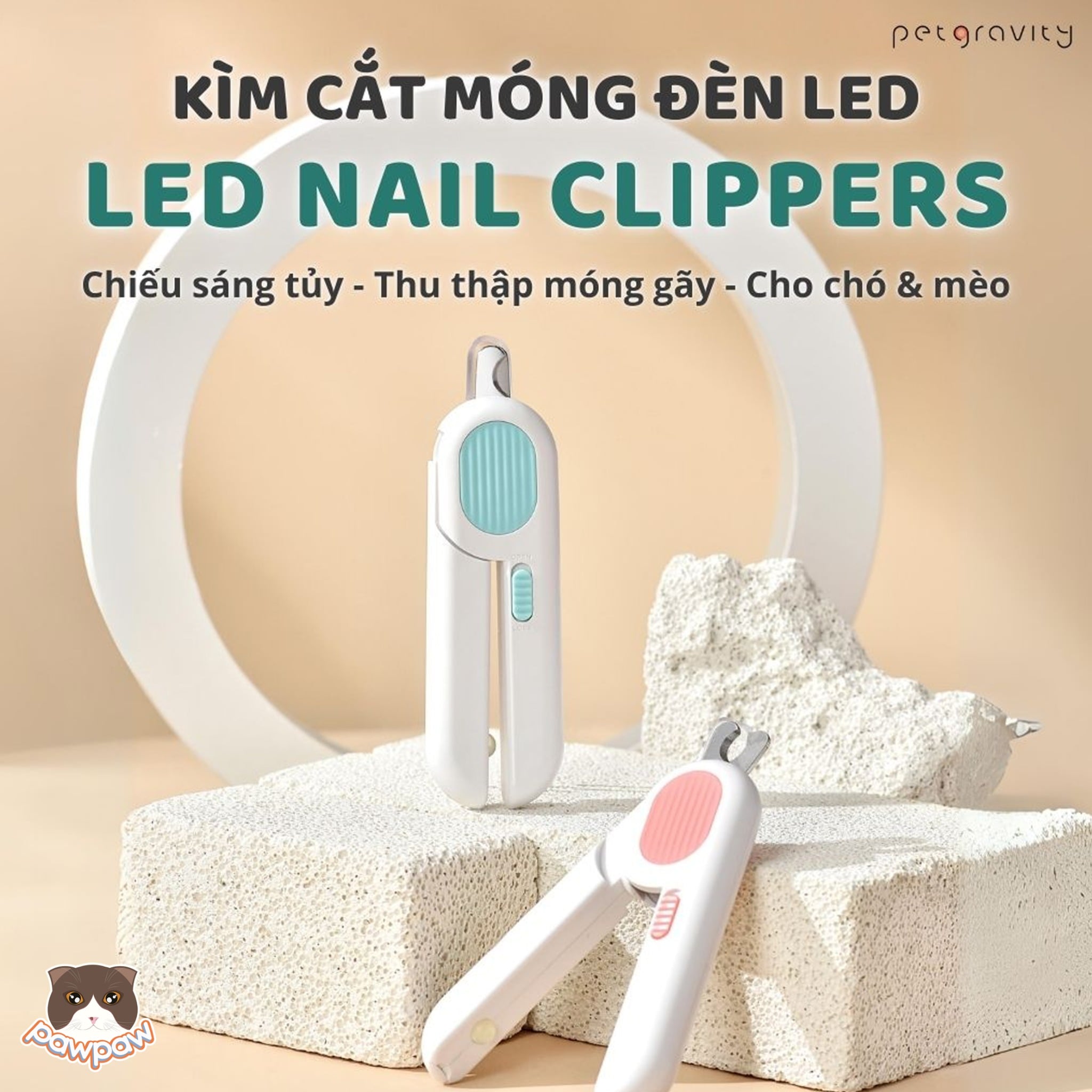  Kềm cắt móng đèn LED Pro cho chó mèo 