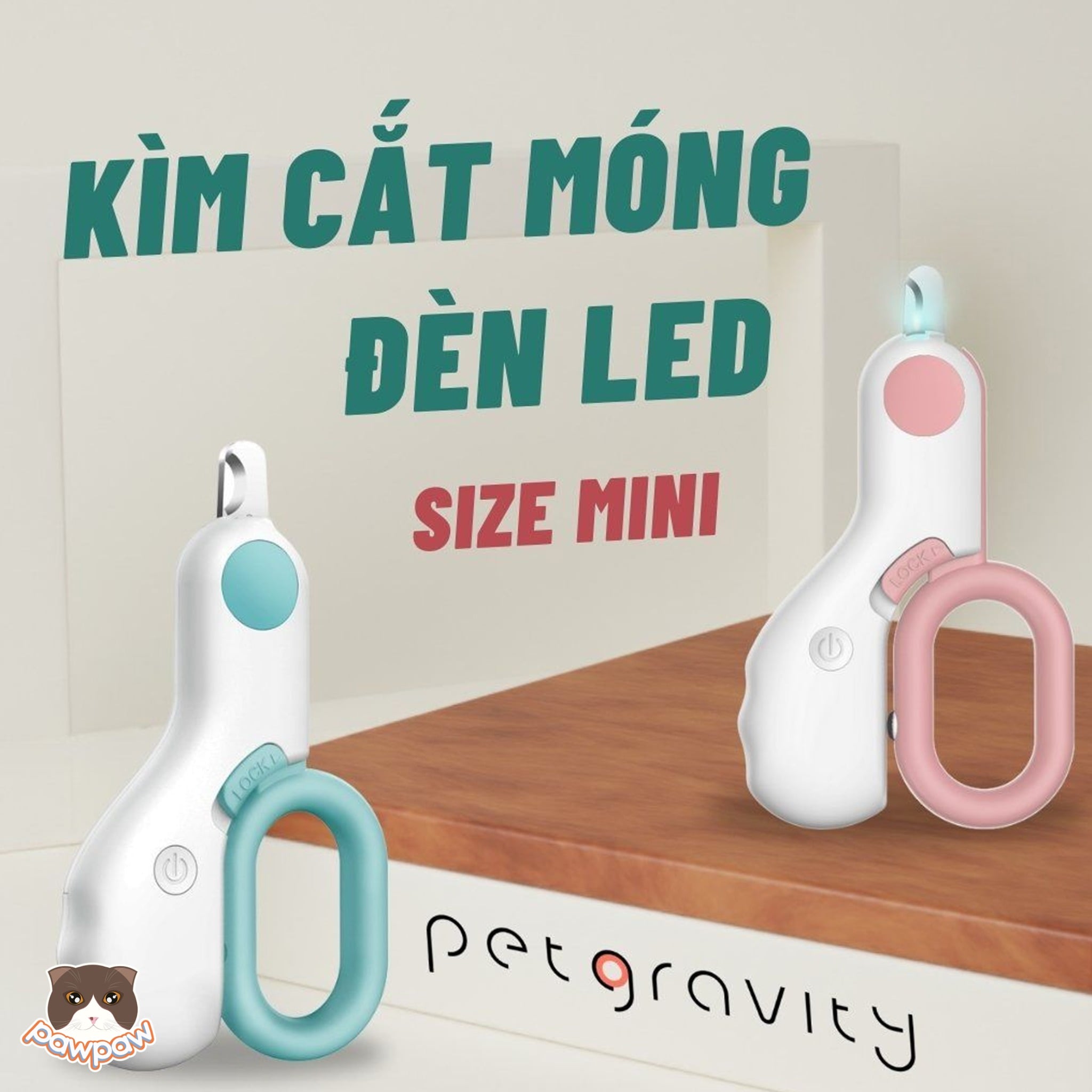  Kềm cắt móng mini đèn Led cho mèo 