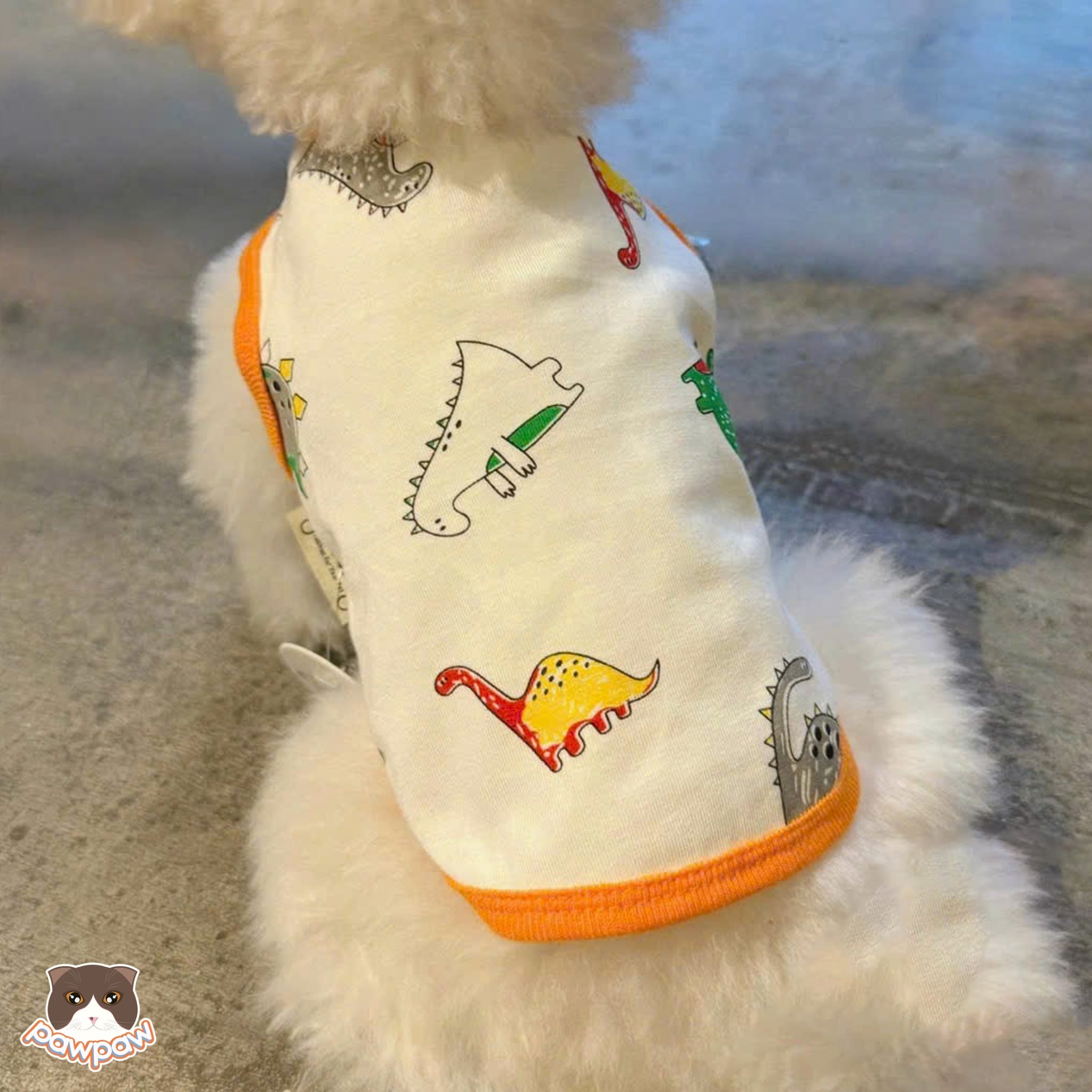  Áo sát nách khủng long viền cam 