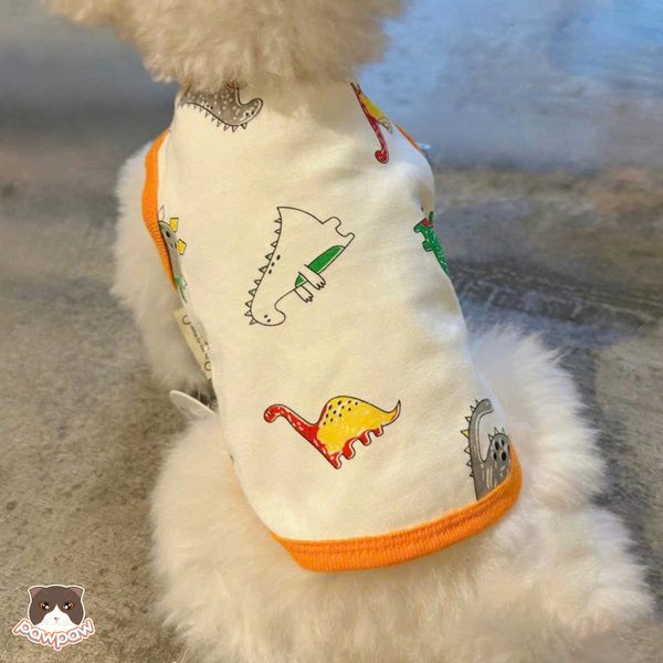  Áo sát nách khủng long viền cam 