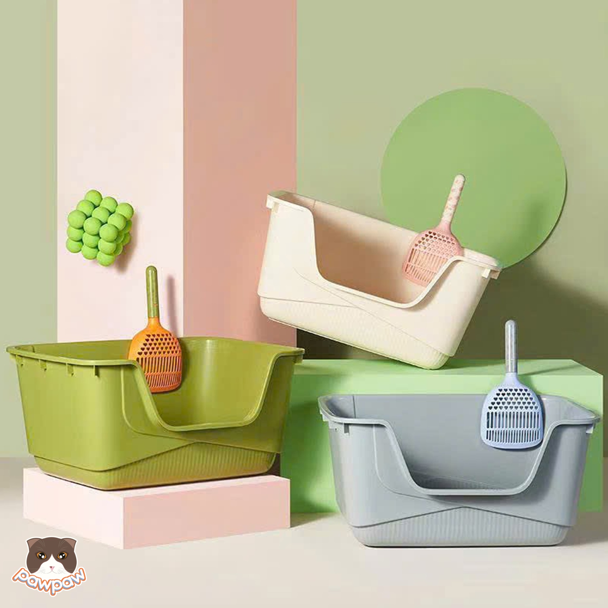  Khay vệ sinh lớn lòng sâu cho mèo 