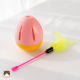  Đồ chơi lật đật trứng lông vũ kèm chuông cho mèo 