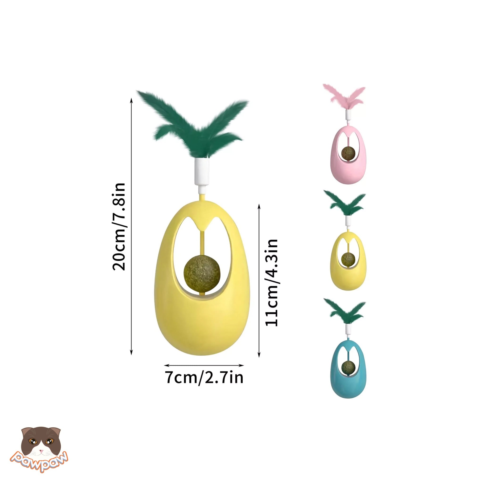  Đồ chơi lật đật kèm cỏ bạc hà trái tim cho mèo 