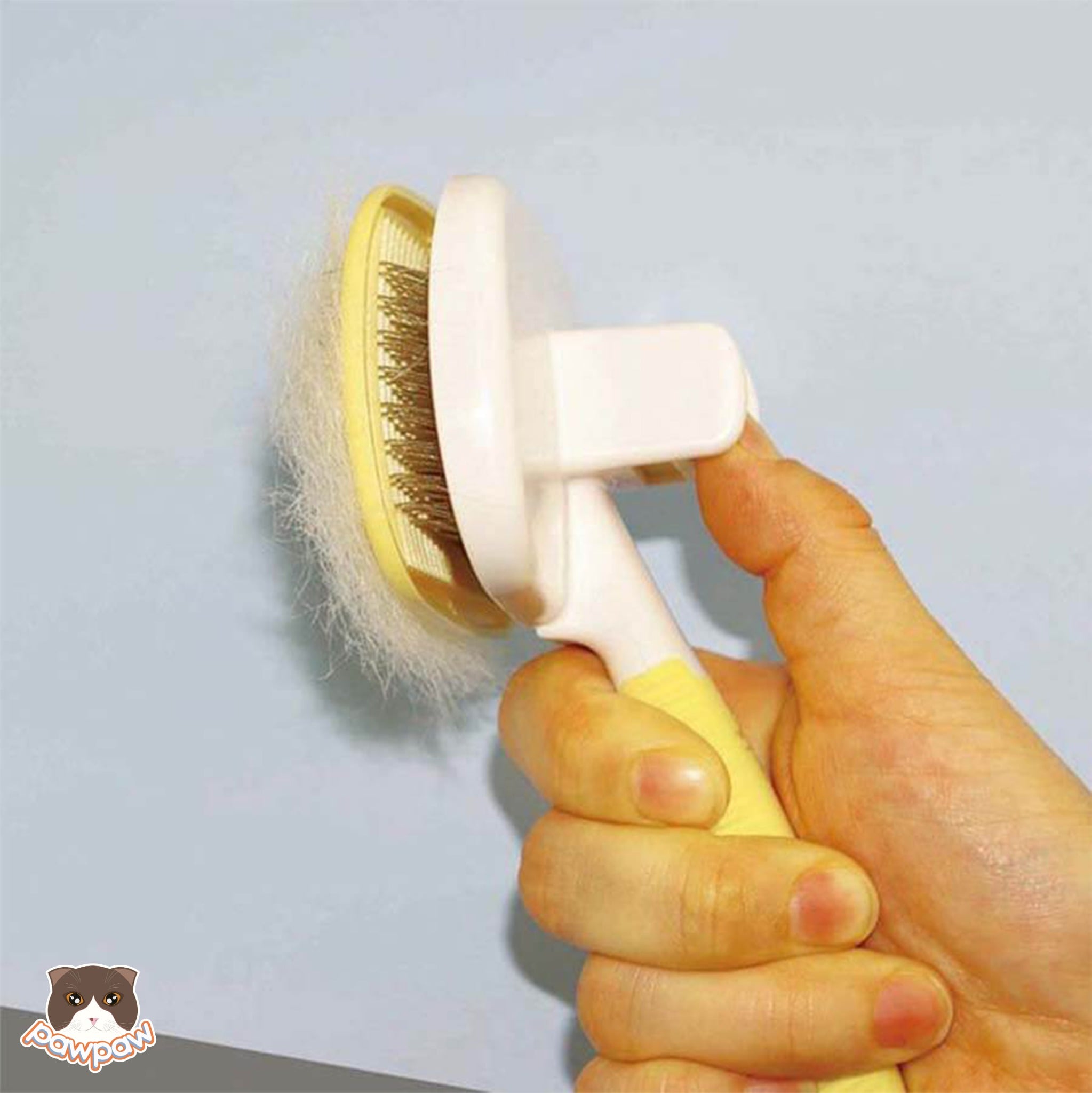  Lược chải vuông răng mềm có nút ấn tách lông HoneySmile cho chó mèo 