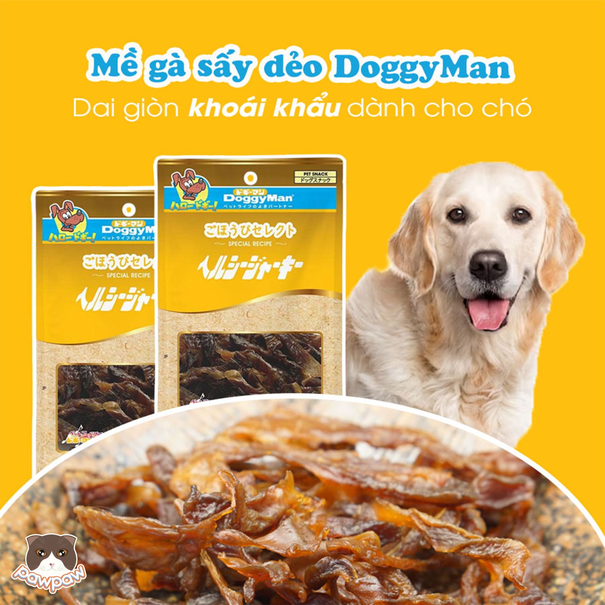  Snack mề gà sấy Doggyman 70g cho chó 