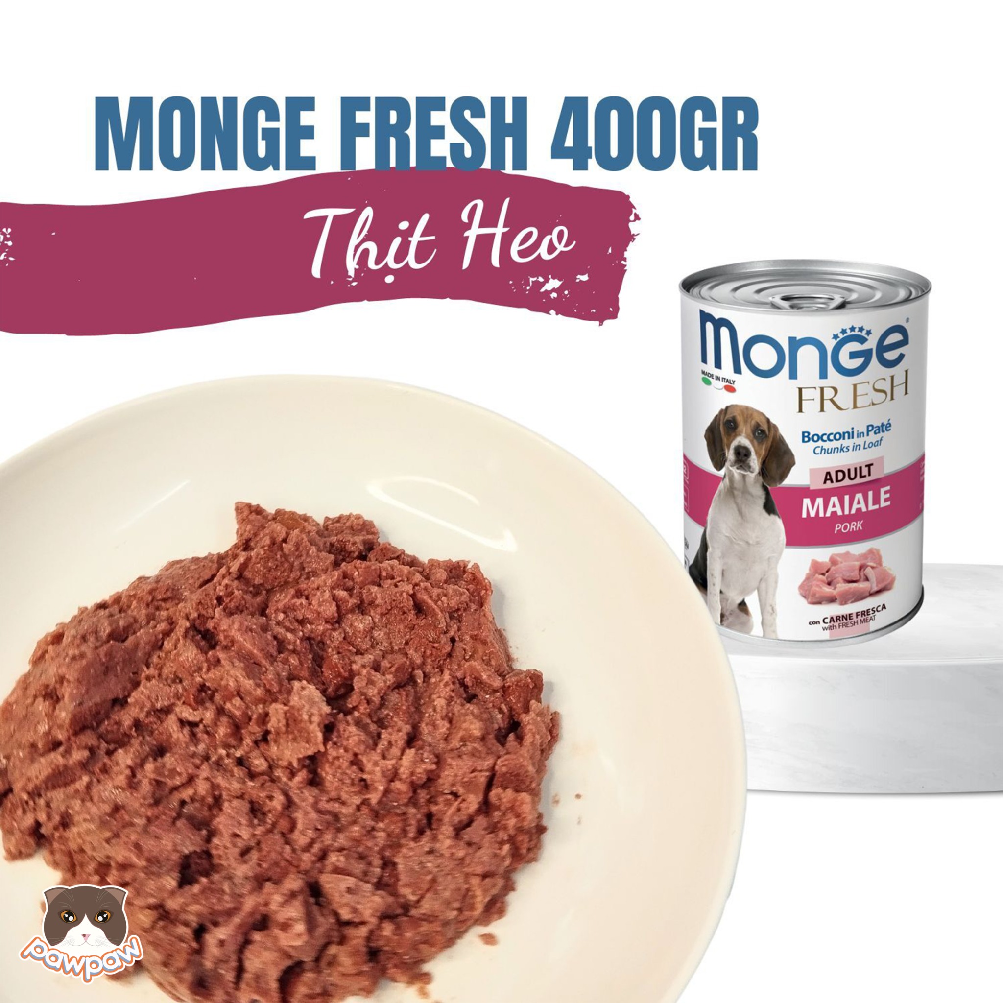  Pate Monge lon 400g cho chó 