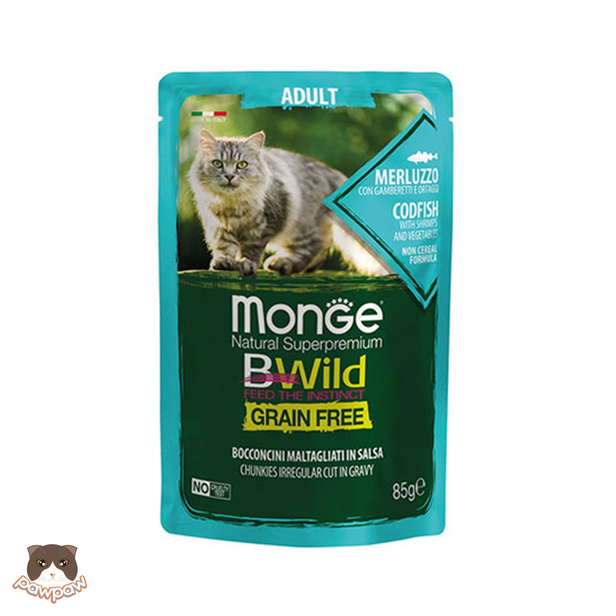  Pate Monge BWild gói 85g nhiều vị cho mèo 