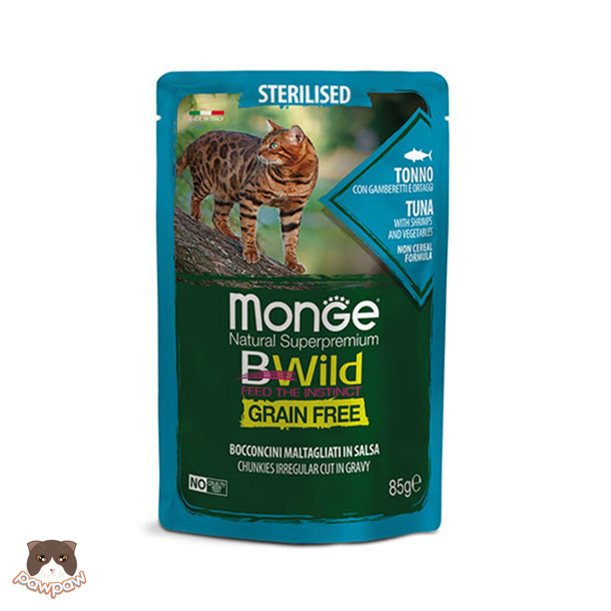  Pate Monge BWild gói 85g nhiều vị cho mèo 