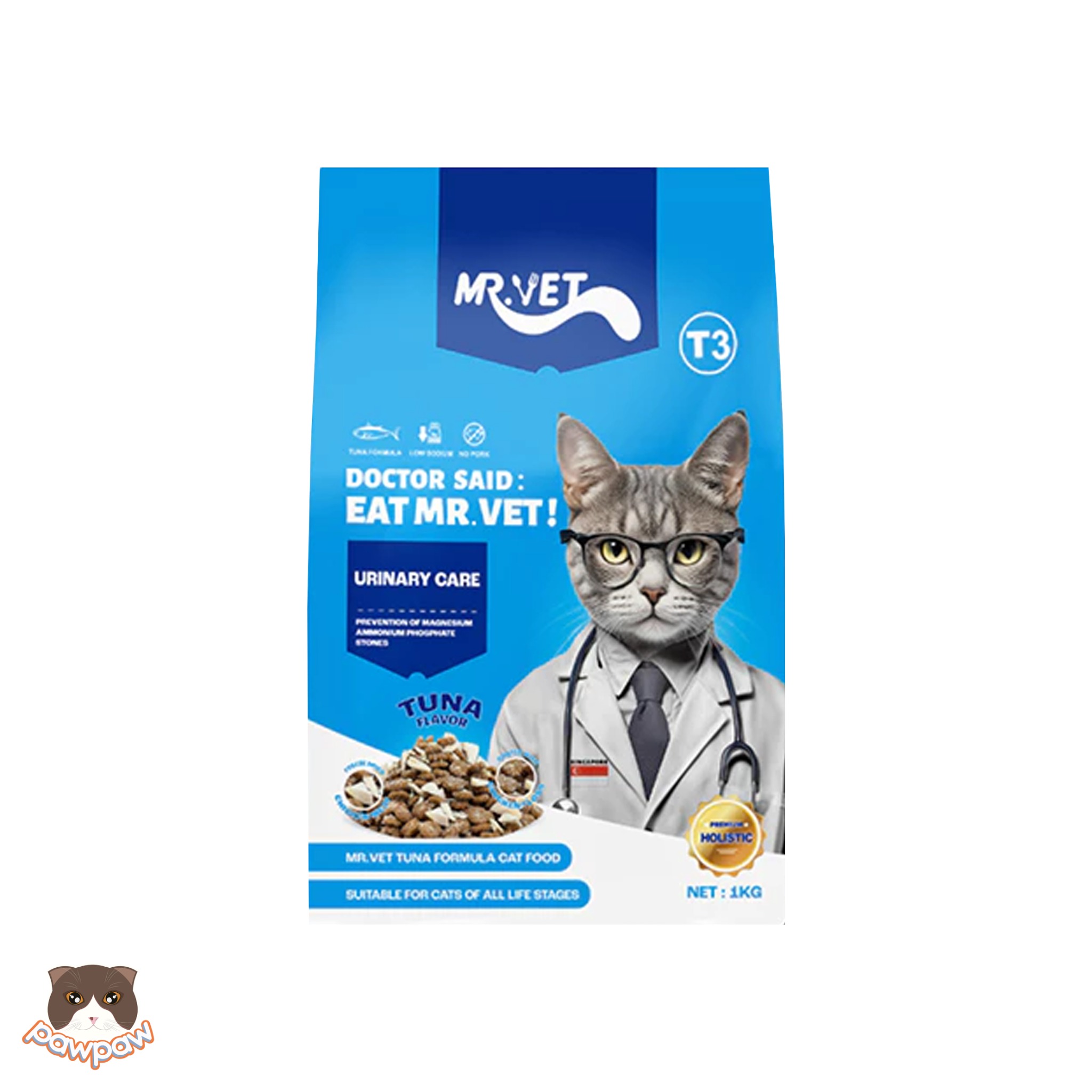  Hạt mix thịt sấy Mr.Vet T3 Urinary chăm sóc thận cho mèo mọi độ tuổi 