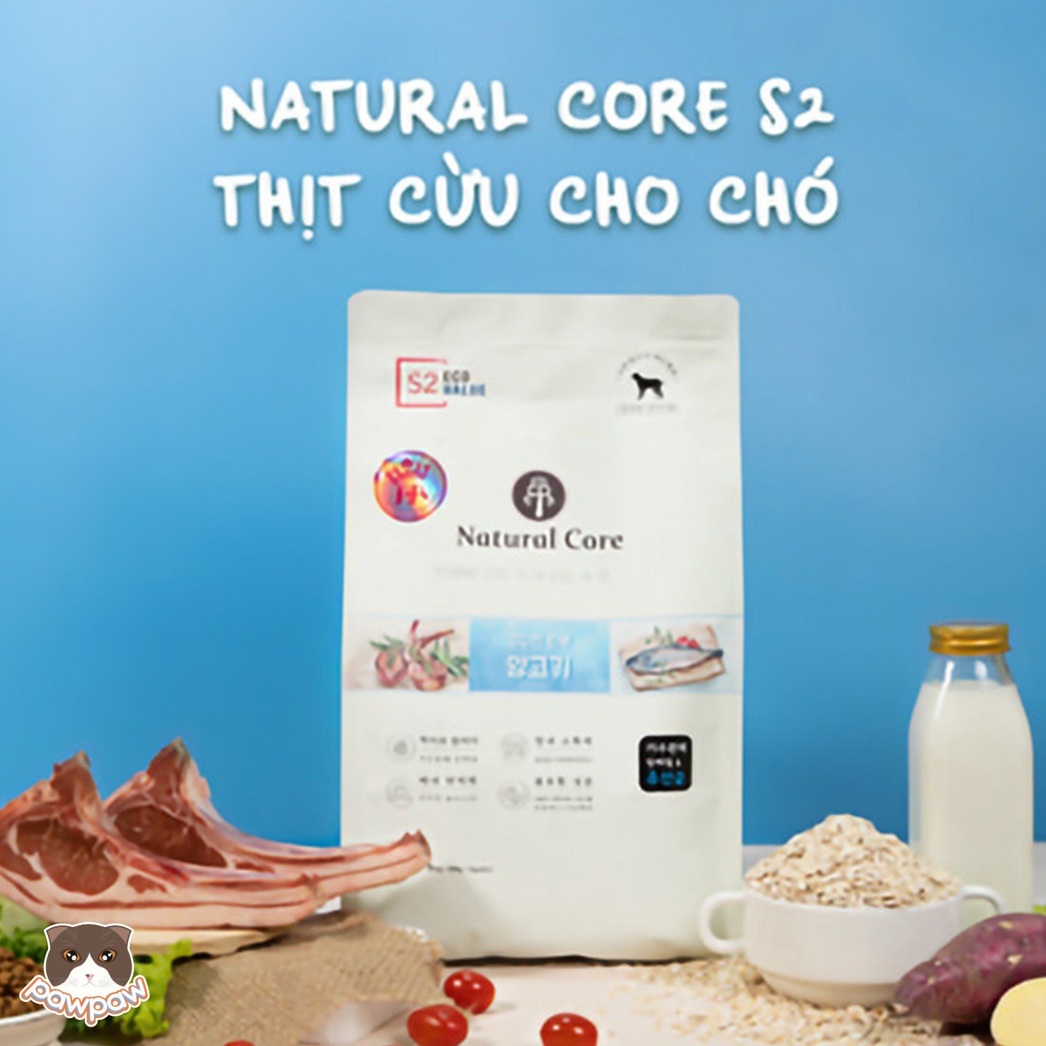  Thức ăn hữu cơ đa đạm Natural Core 1kg cho chó 