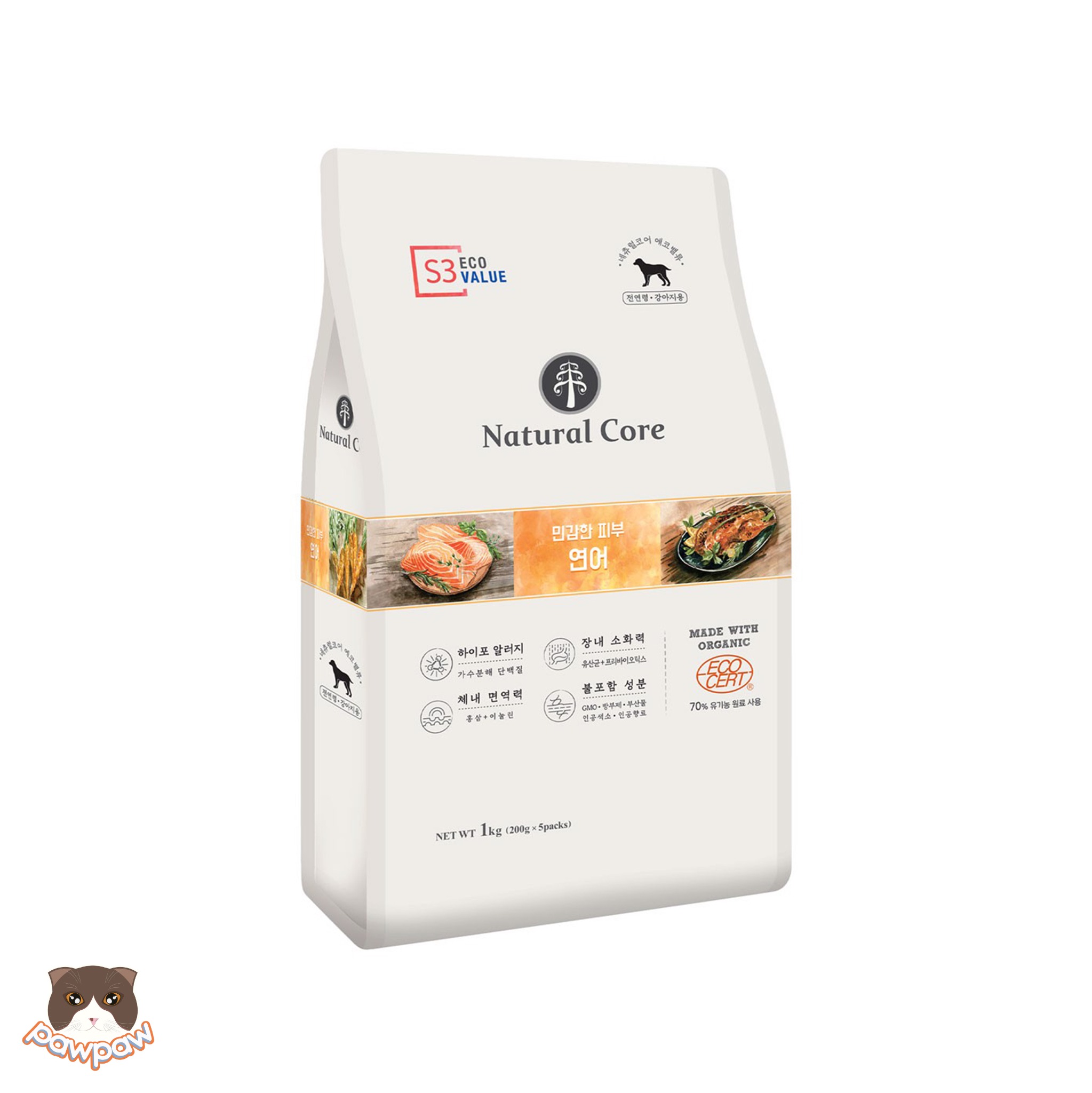  Hạt hữu cơ đa đạm Natural Core 1kg cho chó 
