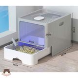  Nhà vệ sinh vuông 2 cửa minimal cho mèo 