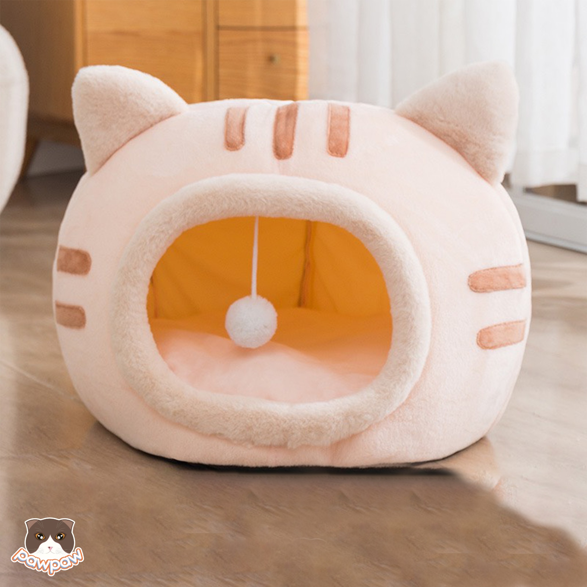  Nhà đệm hình tai mèo có đuôi cho chó mèo 