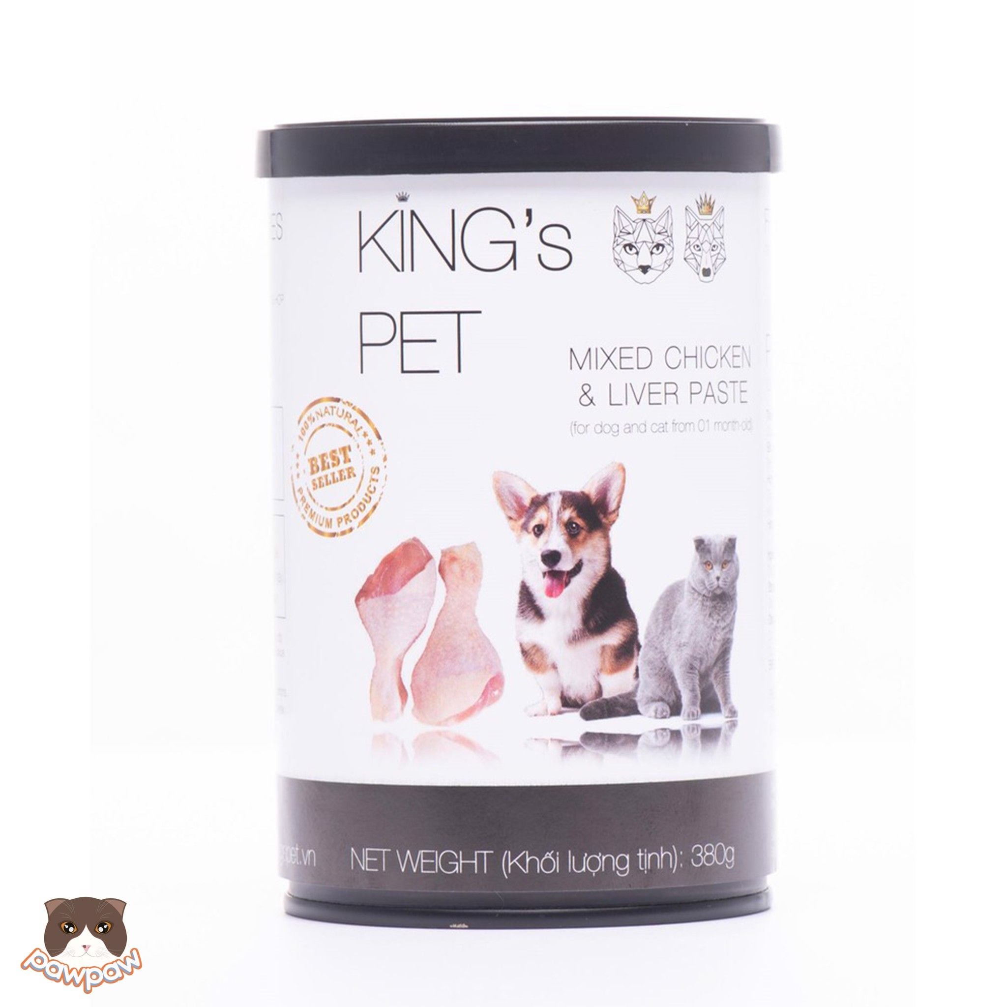  Pate chó mèo King's Pet thức ăn hỗn hợp hoàn chỉnh 380g 