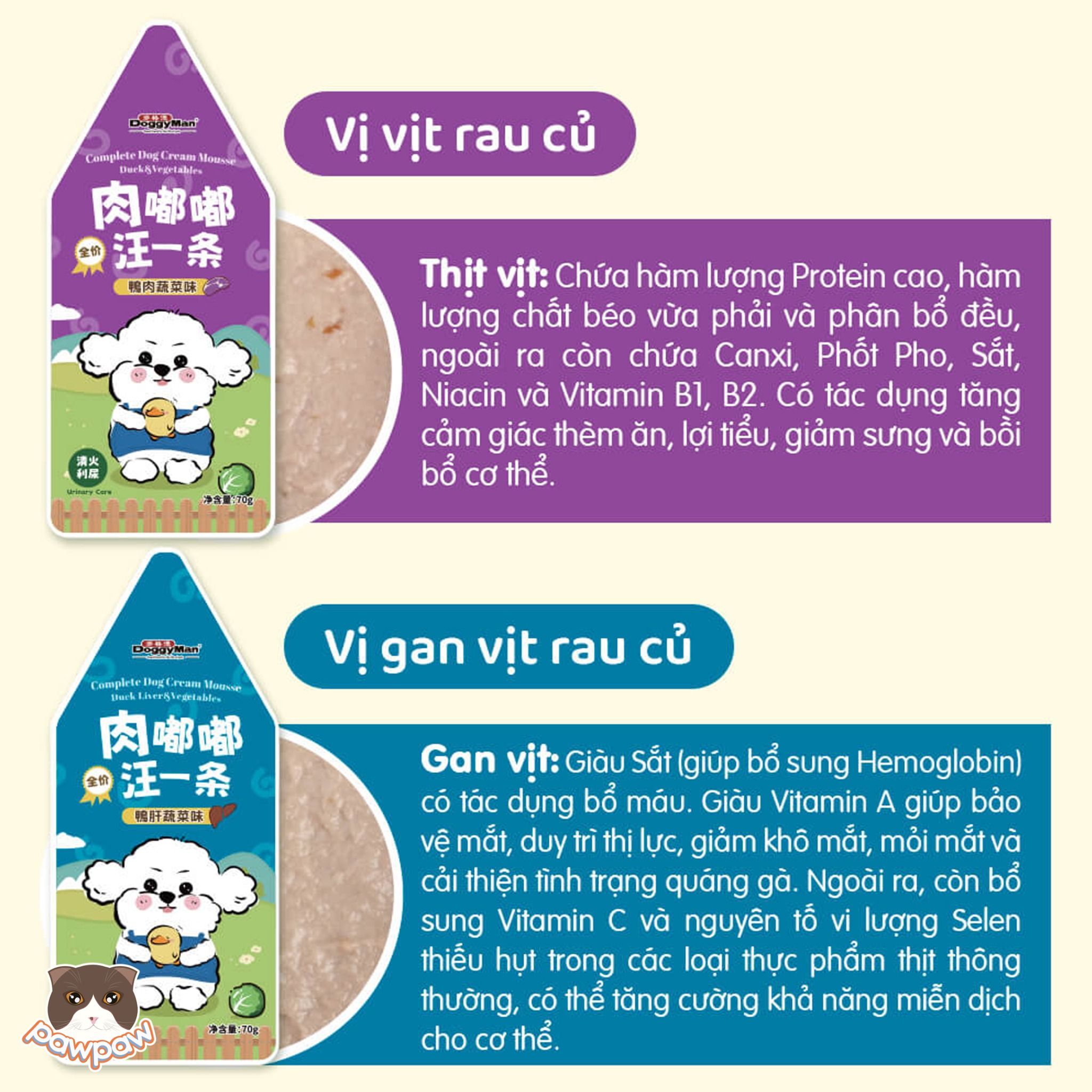  Pate sốt kem vị gà rau củ DoggyMan cho chó 