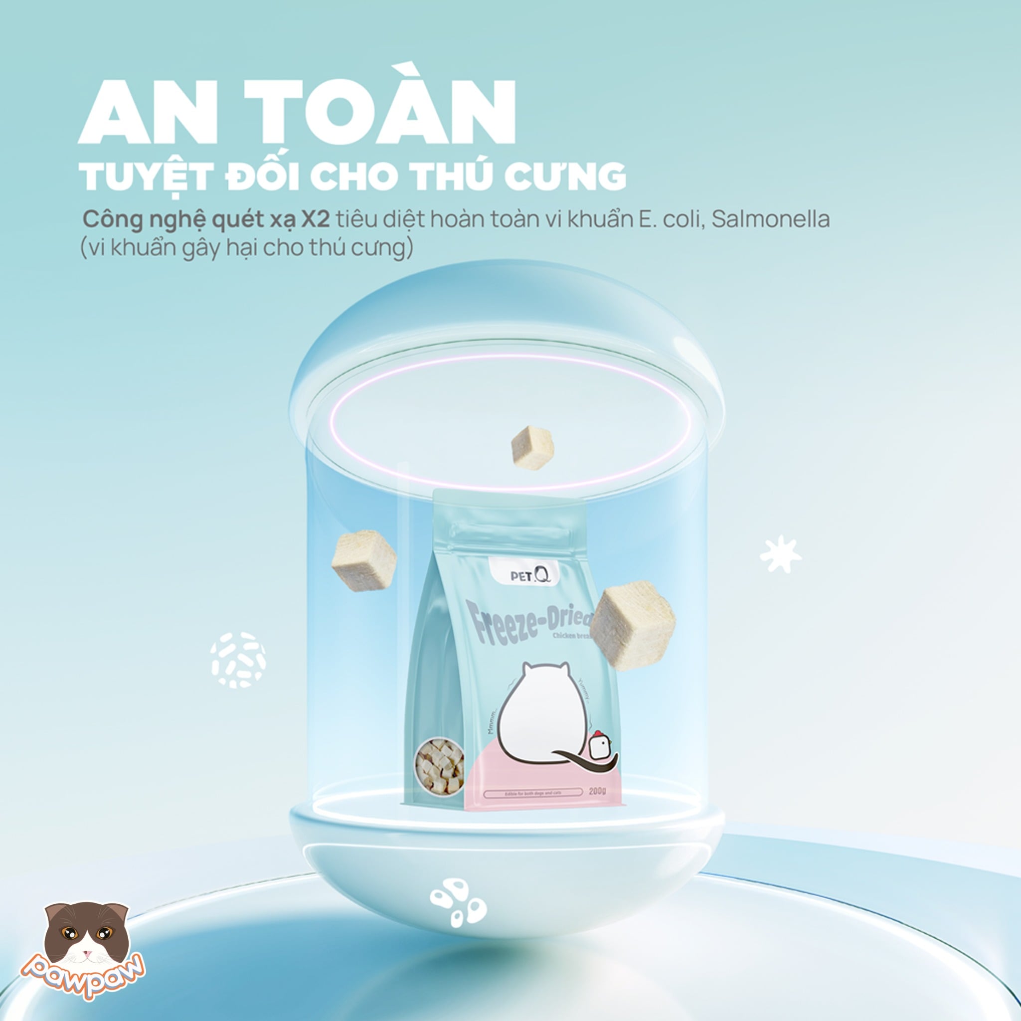  Thịt sấy đông khô PetQ gói nhỏ 18g cho mèo 