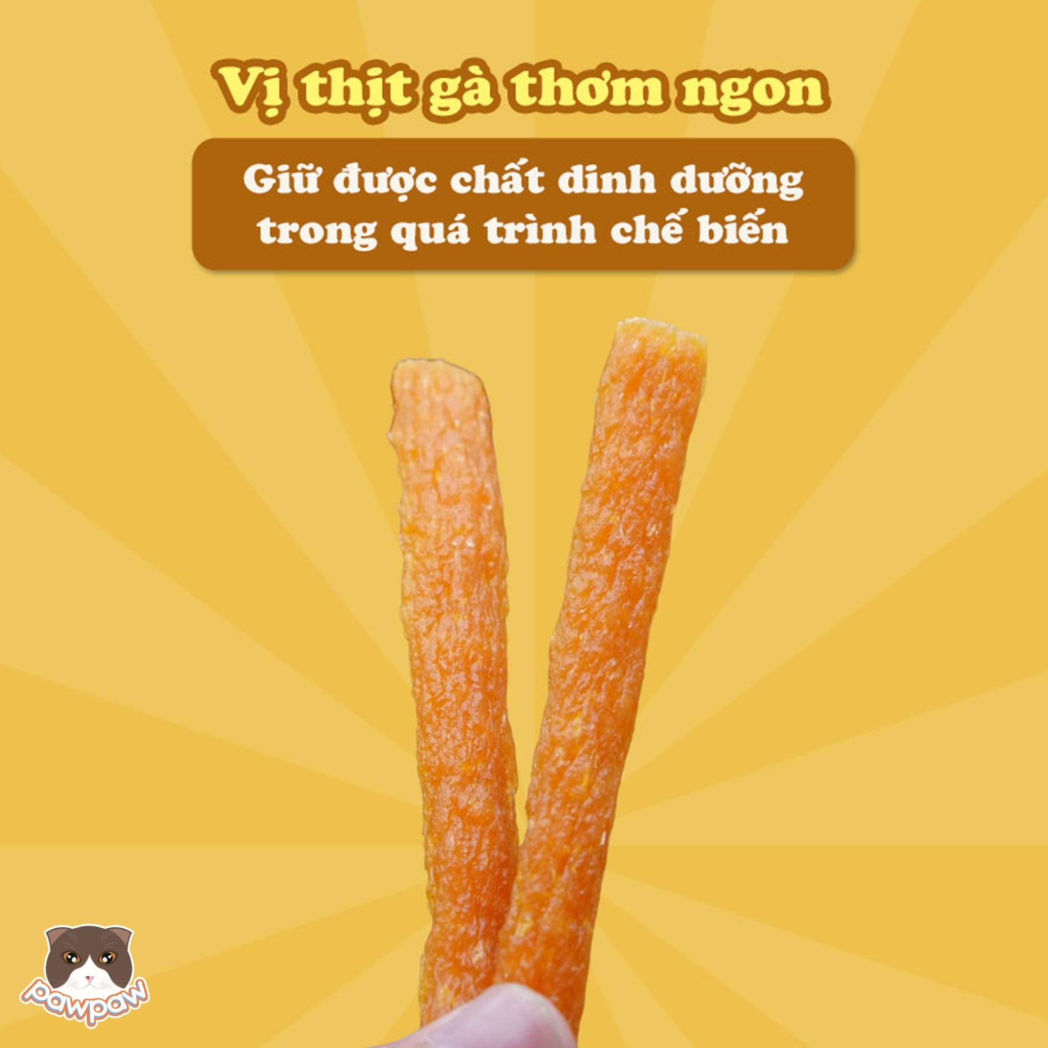  Xúc xích gà sấy 80g cho chó Doggyman 