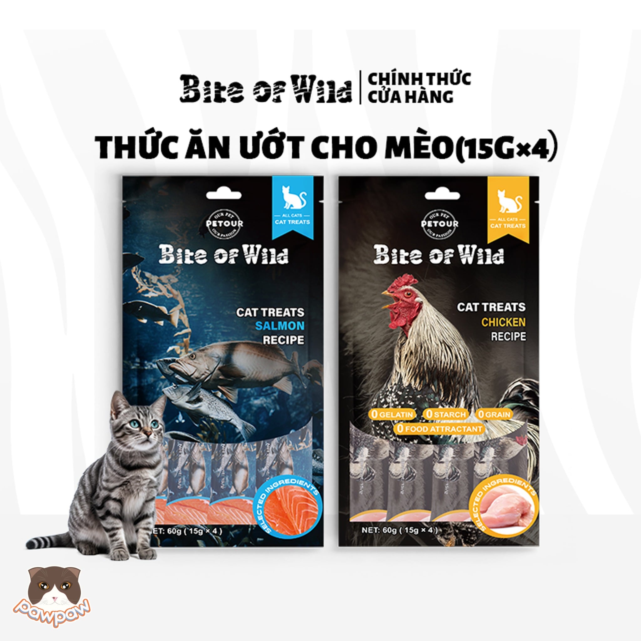  Súp thưởng Bite of Wild 15g (4 thanh) cho mèo 