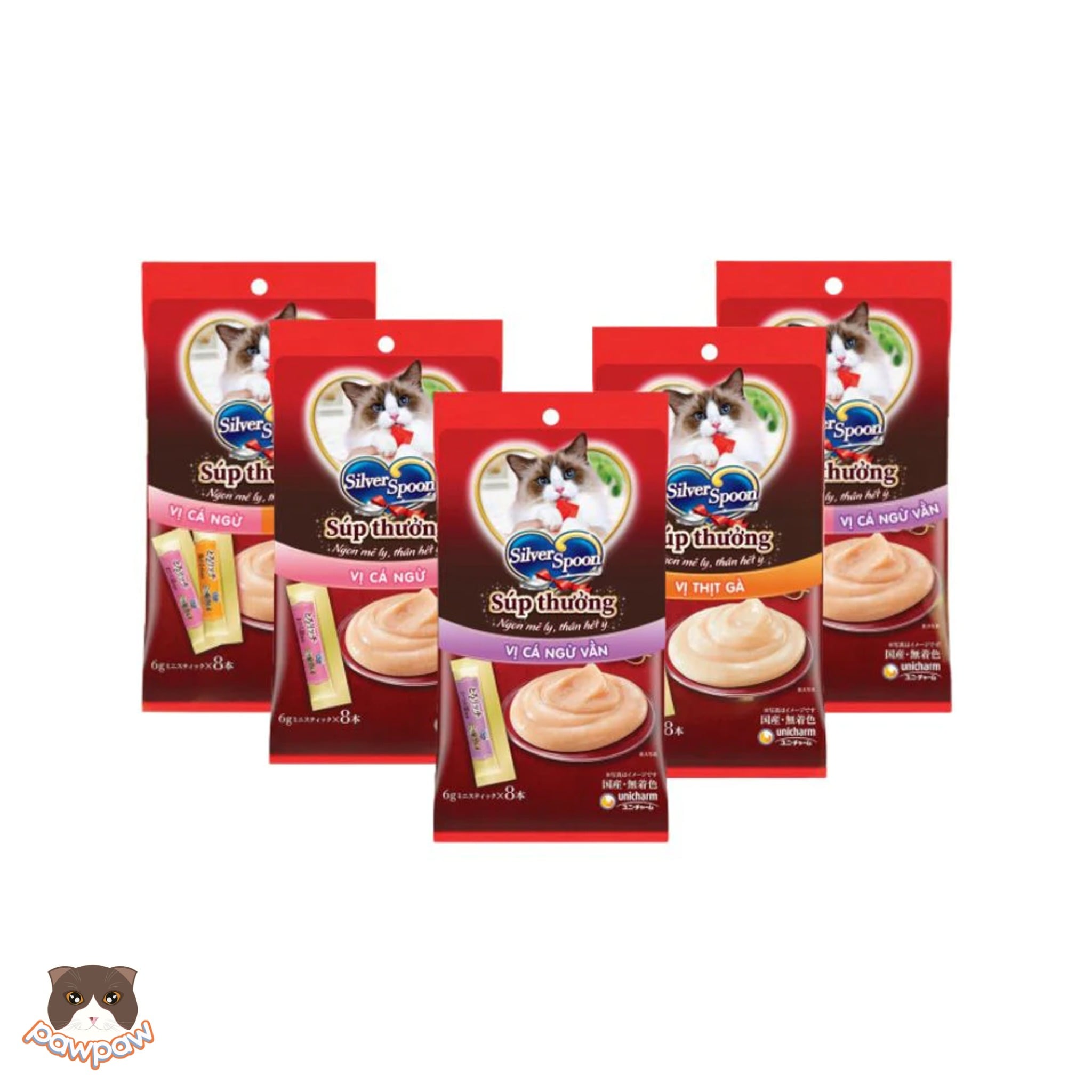  Súp thưởng Silver Spoon gói 8 thanh cho mèo 