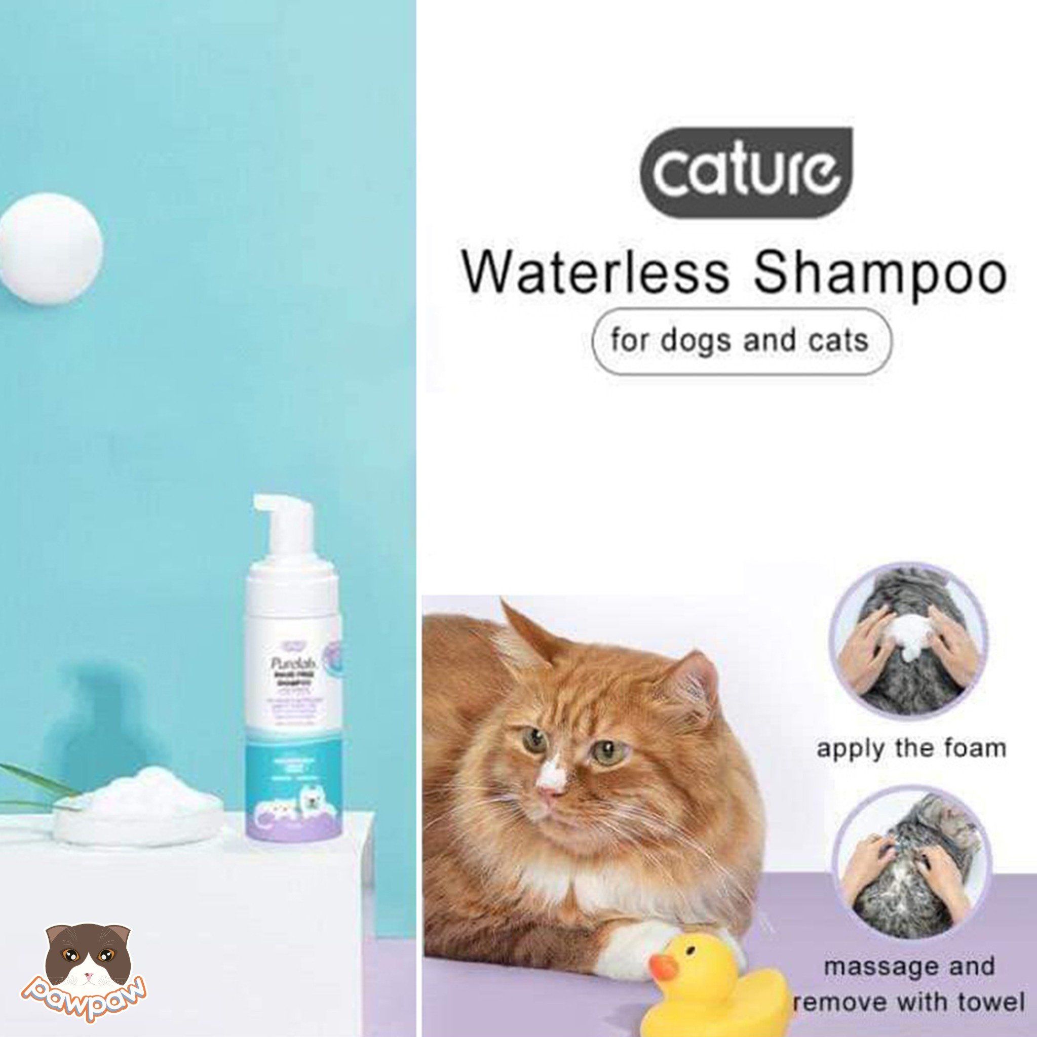  Bọt tắm khô Cature 150Ml cho chó mèo 