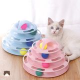  Đồ chơi tháp banh 3 tầng tròn cho mèo 