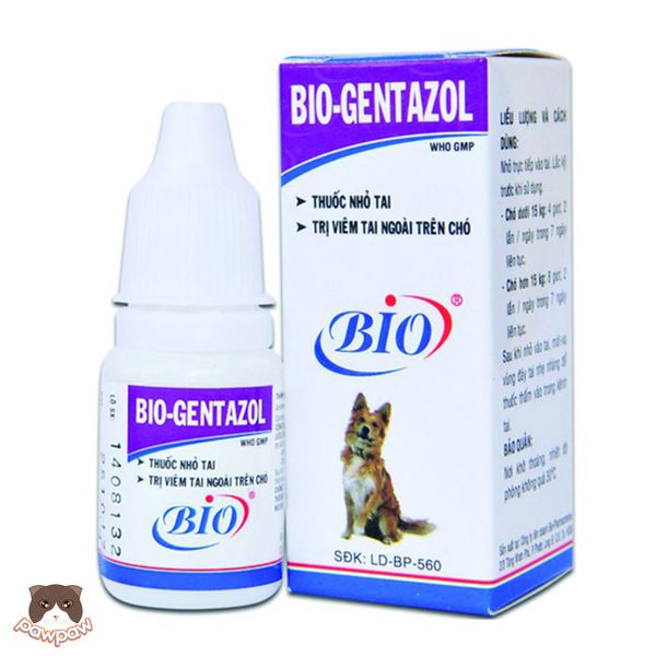  Thuốc nhỏ tai cho chó mèo Gentazol Bio 10ml 