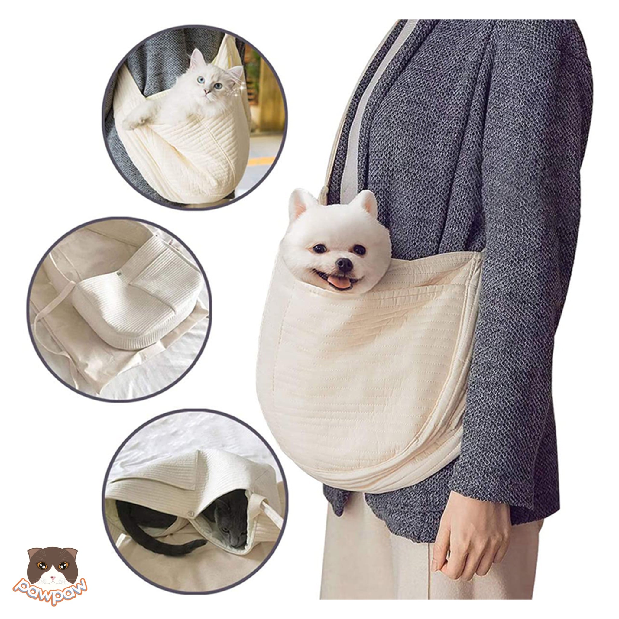  Túi vải đeo chéo vận chuyển chó mèo 
