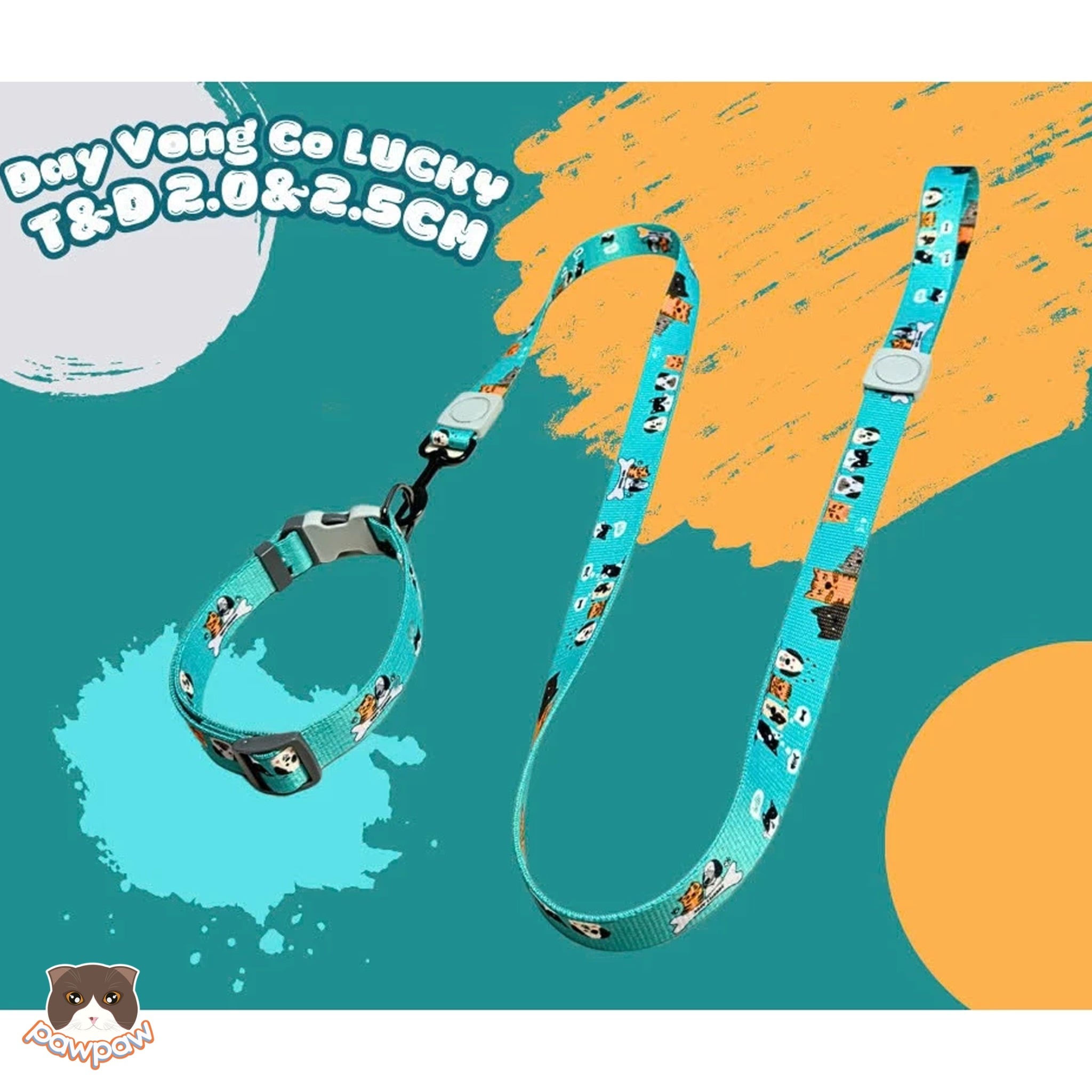  Vòng cổ dây dắt Lucky T&D cho chó mèo 