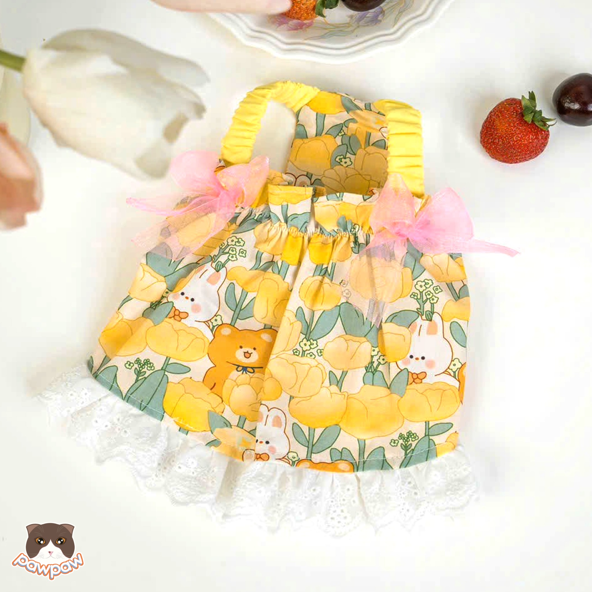  Váy nơ voan cho chó mèo 