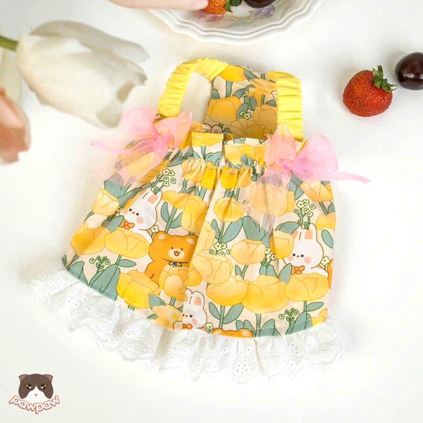  Váy nơ voan cho chó mèo 