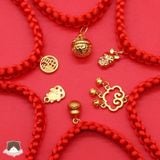  Vòng cổ dây đỏ chuông vàng cho chó mèo 
