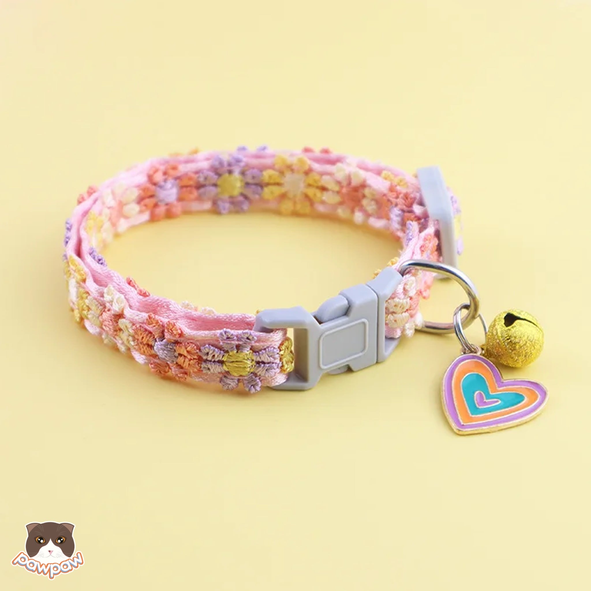  Vòng cổ thêu hoa 1cm cho chó mèo 