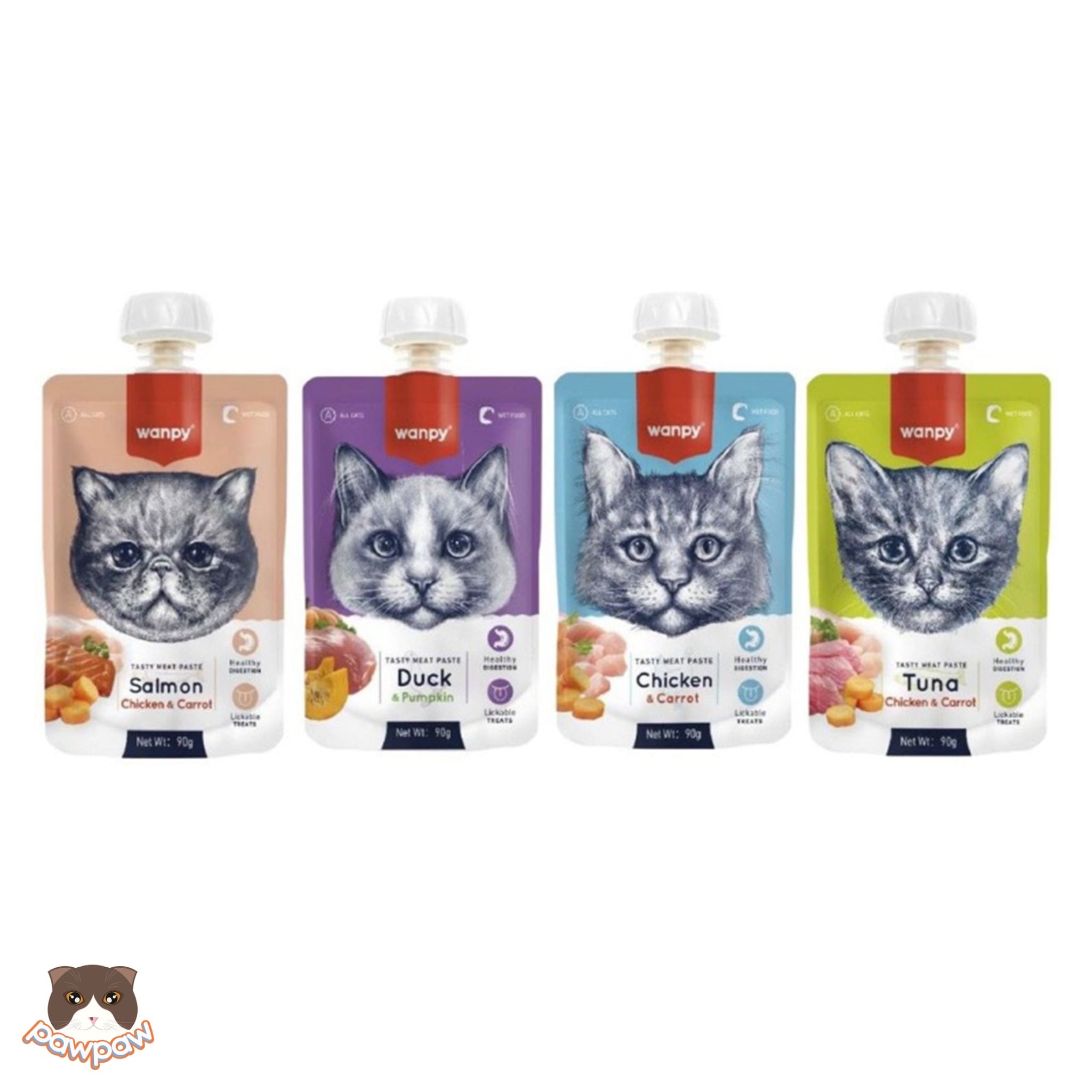  Súp thưởng Wanpy Tasty Meat Paste 90g cho mèo 