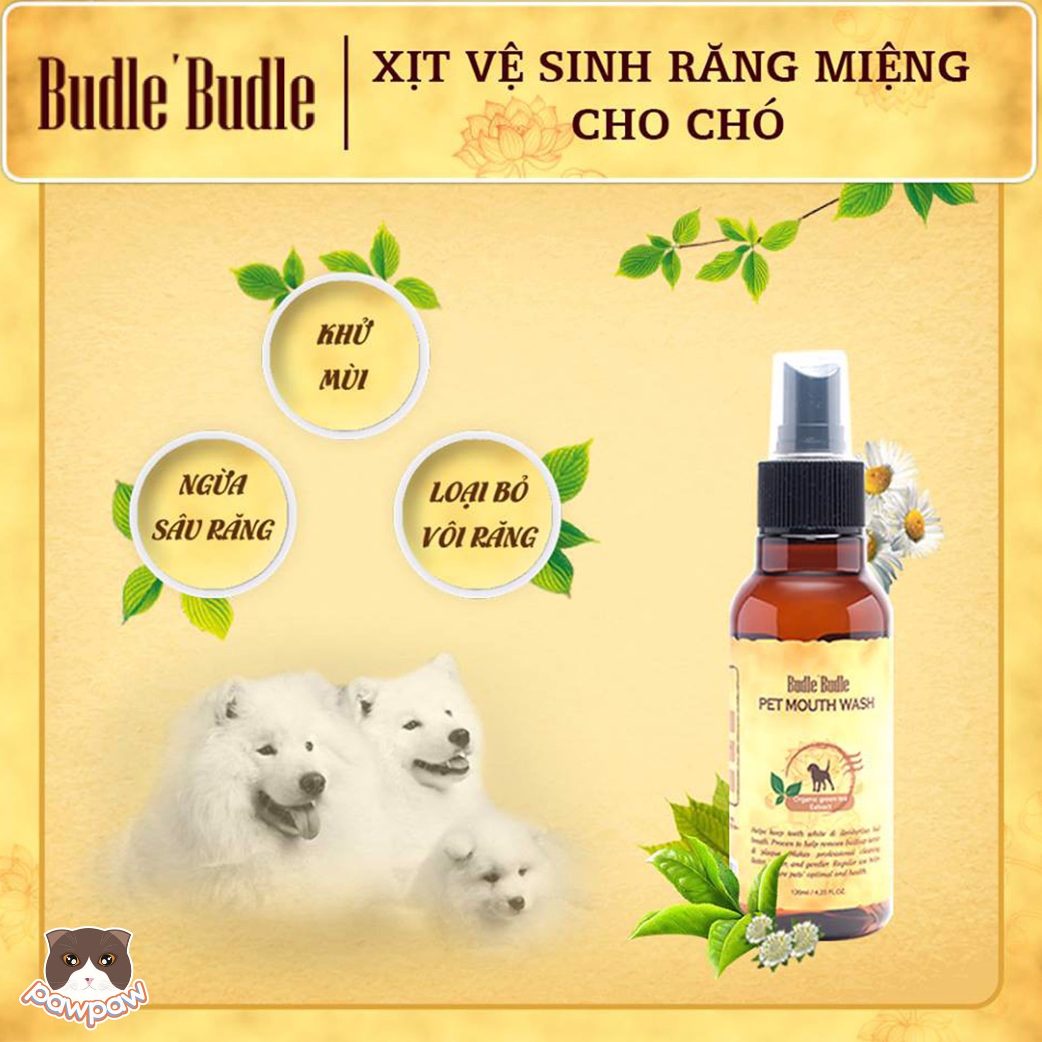  Xịt vệ sinh răng miệng cho chó BudleBudle 120ml 