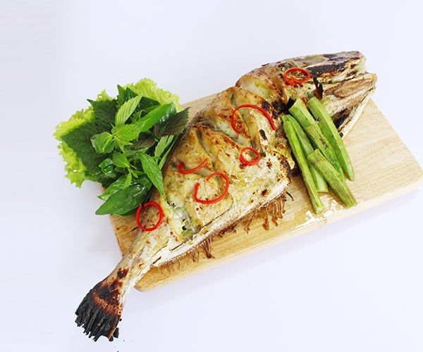  Cá Bò Da nướng Ớt Xanh - Grilled Leatherjacket Fish with chilli salt (100gram) 