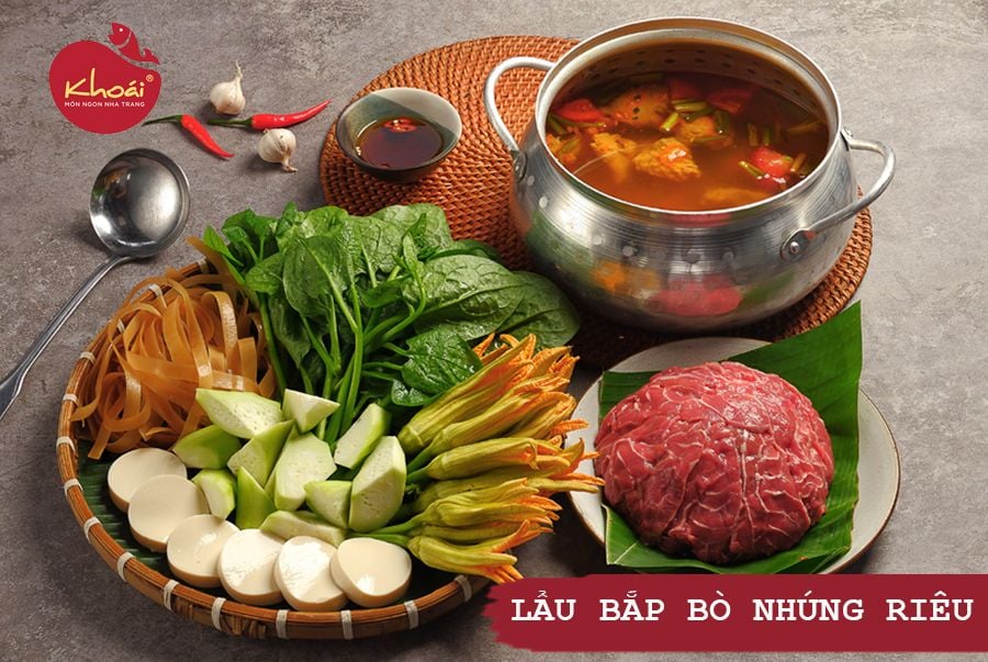  Lẩu Bắp Bò Nhúng Riêu Cua - Beef with Crab Paste Vermicelli Hotpot 