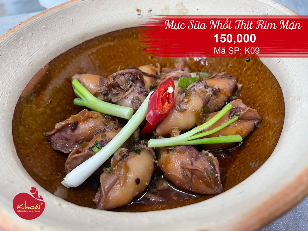  Mực Sữa Nhồi Thịt Rim Mặn - Squid Stuffed with Salted Rim Meat 