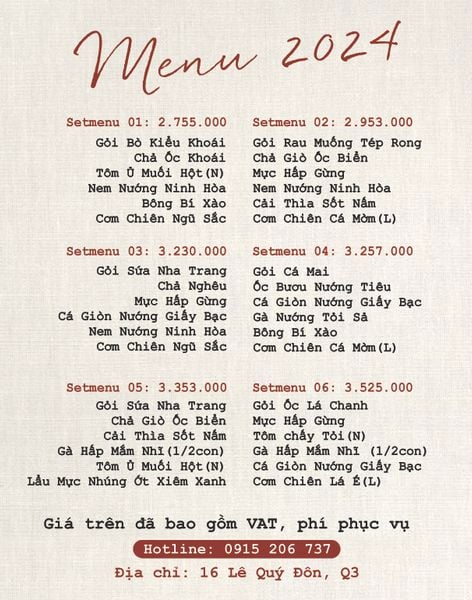  SETMENU TIỆC 2.500.000 - 3.500.000 