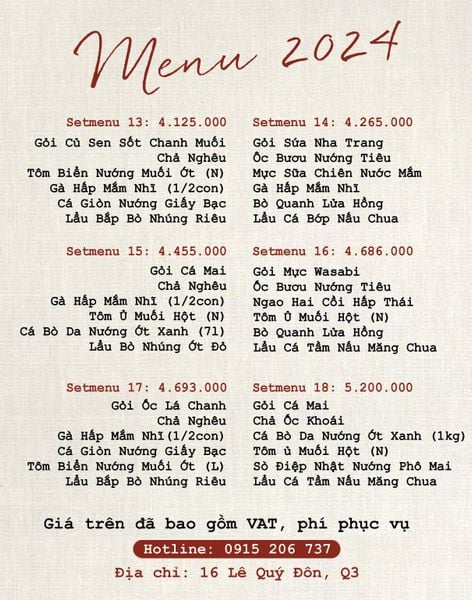  SETMENU TIỆC 4.000.000 - 5.000.000 
