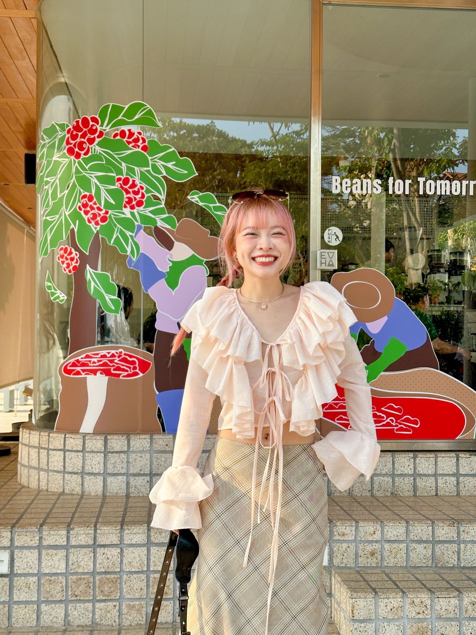  Vintage Checkered Maxi  Skirt 