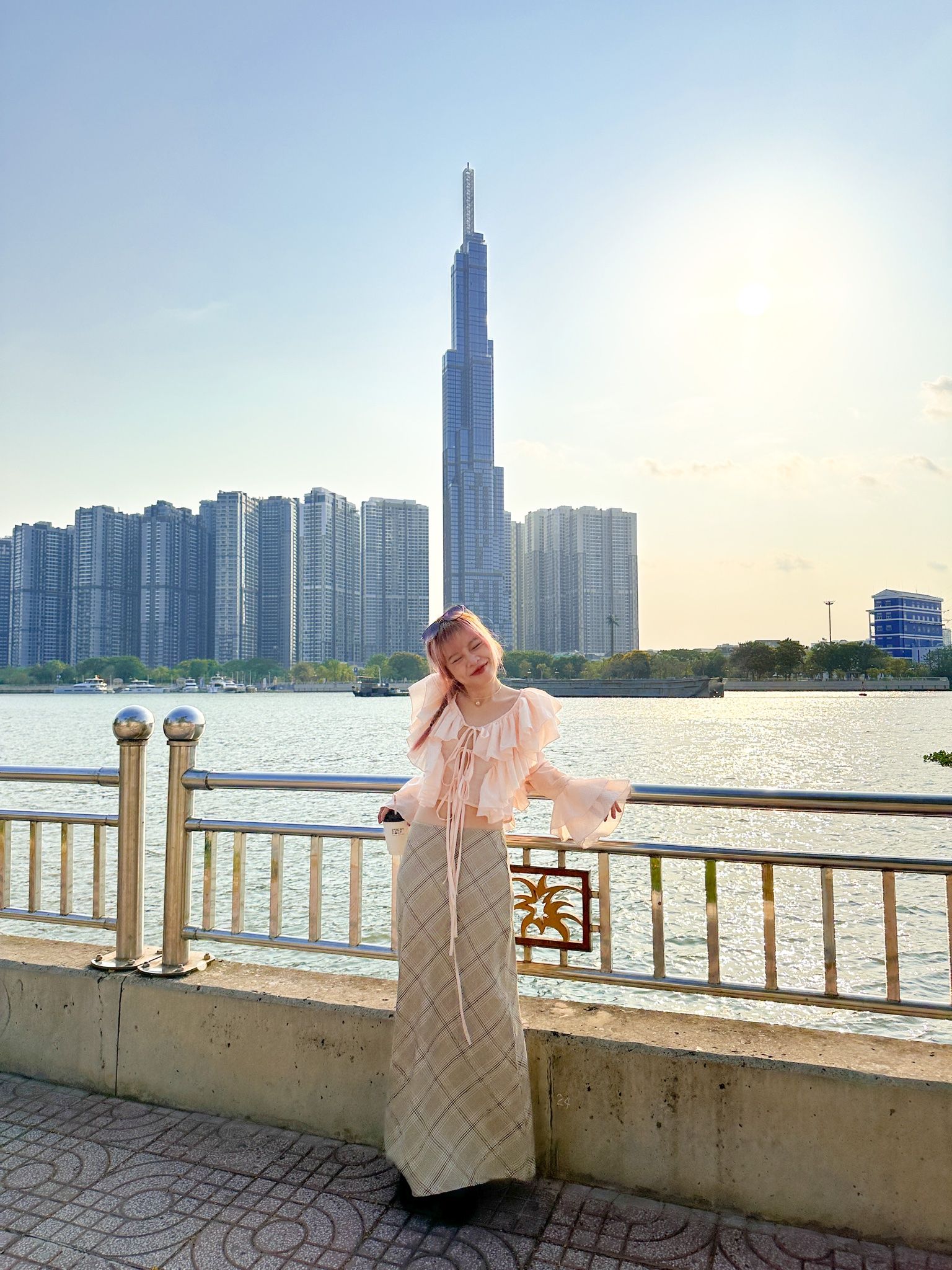  Vintage Checkered Maxi  Skirt 