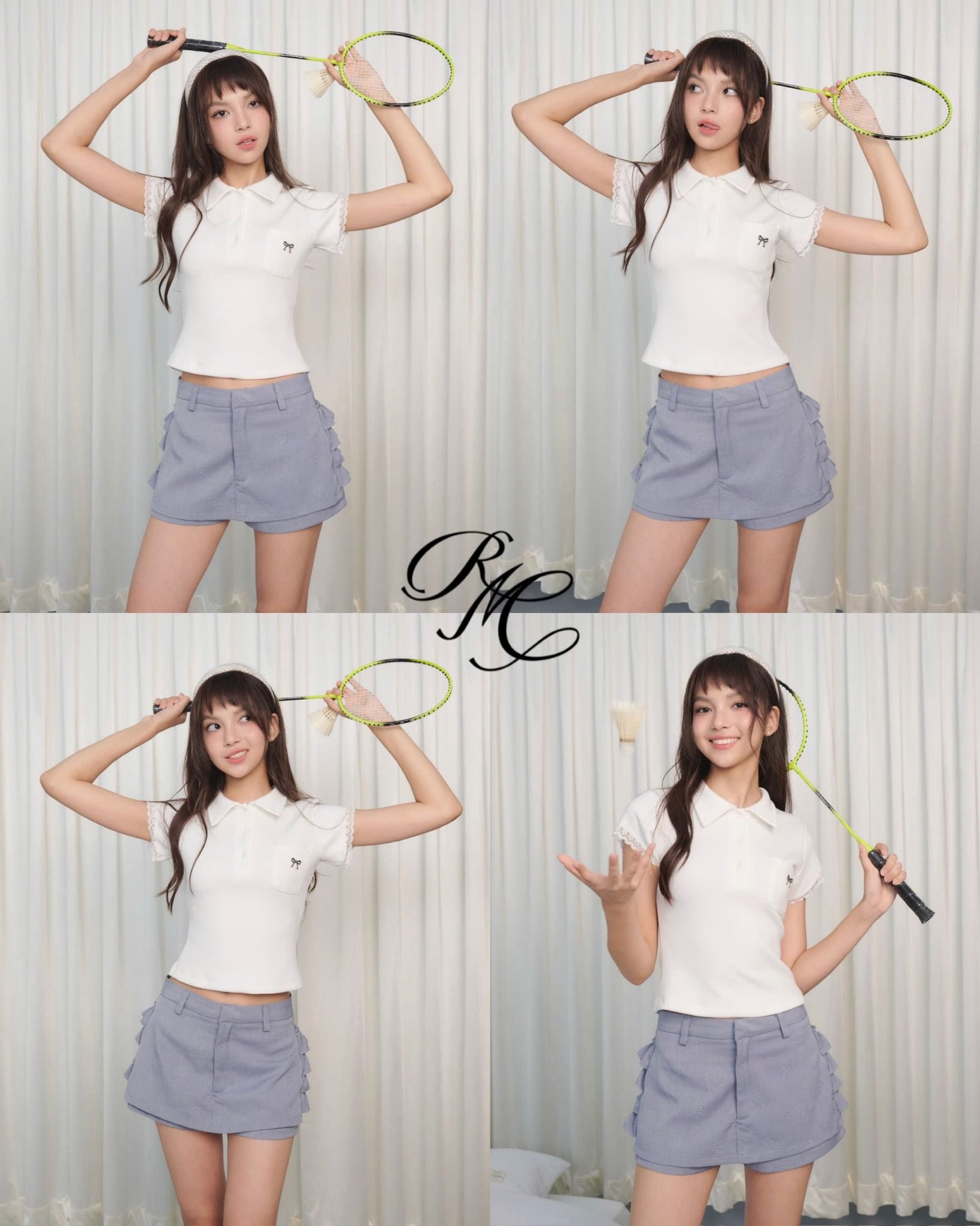  Chic Skort - Quần váy vải khắc hoa dập nổi với chi tiết ruffle 