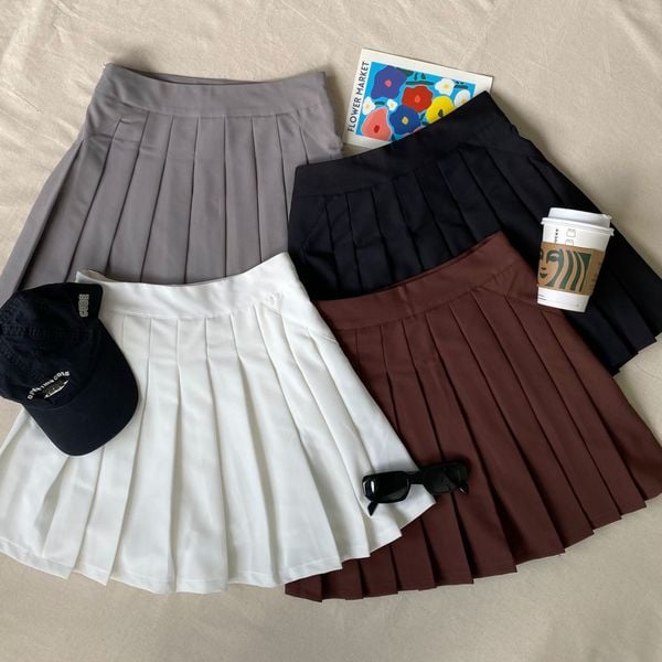 Chân váy tennis xếp lychữ A nhiều màu ulzzang basic  Made by Toneontone  TOT
