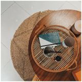  Round Rattan Tray with Handles - Natural 