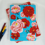  Peonies Notebook - Blue 